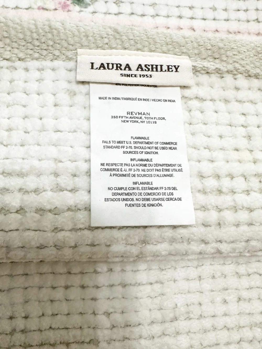 NEW Laura Ashley PINK & GREEN FLORAL Bath Rug